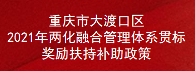 重庆市大渡口区2021年两化融合管理体系贯标奖励扶持补助政策(图1)