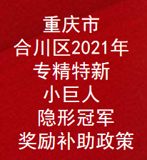 重庆市合川区2021年专精特新,小巨人,隐形冠军奖励扶持补助政策(图1)