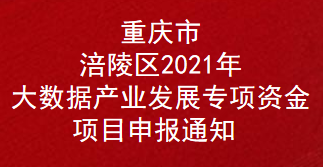 重庆市涪陵区2021年大数据产业发展专项资金项目申报通知(图1)