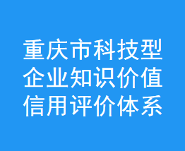 重庆市科技型企业知识价值信用评价体系(图1)